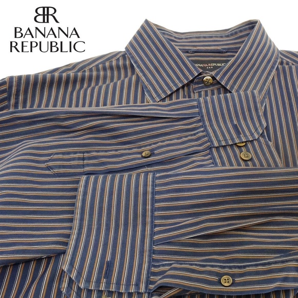 Banana Republic Brown Pinstripe White ClassicSiz M - Picture 4 of 4